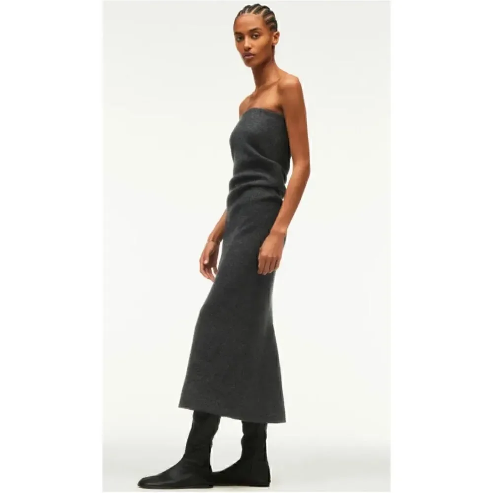 NWT Zara Limited Edition Fall/Winter 2022 Collection Strapless Gray Wool Dress